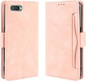 Voor Oppo Reno A Wallet Style Skin Feel Calf Pattern lederen tas met aparte kaartsleuf (roze)