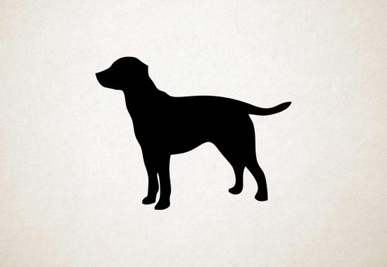 Silhouette hond - Labrador - M - 60x77cm - Zwart - wanddecoratie