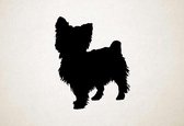 Silhouette hond - Yorkshire Terrier - S - 55x45cm - Zwart - wanddecoratie