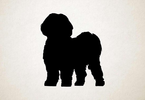 Silhouette hond - Shih Tzu - L - 86x75cm - Zwart - wanddecoratie