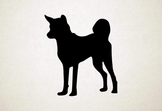 Silhouette hond - Indian Pariah Dog - Indiase Pariah Hond - S - 51x45cm - Zwart - wanddecoratie