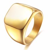 Zegelring Heren Goud kleurig - 17-23mm - Ringen Mannen - Ring Heren - Valentijnsdag voor Mannen - Valentijn Cadeautje voor Hem - Valentijn Cadeautje Vrouw