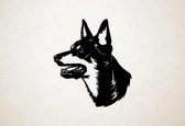 Wanddecoratie - Hond - Australische Kelpie 5 - XS - 28x25cm - Zwart - muurdecoratie - Line Art