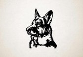Wanddecoratie - Hond - Duitse Herder 3 - M - 76x60cm - Zwart - muurdecoratie - Line Art