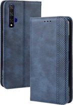 Magnetische gesp Retro Crazy Horse Texture Horizontale Flip Leather Case voor Huawei Honor 20, met houder & kaartsleuven & fotolijst (blauw)