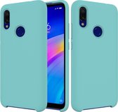 Effen kleur vloeibare siliconen schokbestendige hoes voor Xiaomi Redmi 7 (blauw)