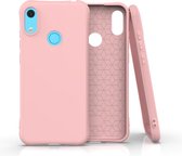 Voor Huawei Y6 / Y6 Prime 2019 Effen kleur TPU Slim schokbestendig beschermhoes (roze)