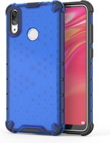 Honeycomb Shockproof PC + TPU Case voor Huawei Y7 (2019) (Blauw)