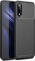 Carbon Fiber Texture Shockproof TPU Case voor VIVO iQOO Neo (Zwart)