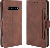 Voor LG V60 ThinQ 5G Wallet Style Skin Feel Calf Pattern Leather Case, met aparte kaartsleuf (bruin)