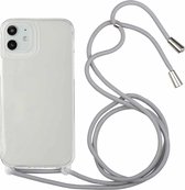 Schokbestendig ultradunne TPU + acryl beschermhoes met lanyard voor iPhone 11 (grijs)