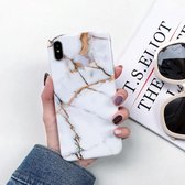 Volledige dekking Glossy Marble Texture Schokbestendige TPU Case voor iPhone XR