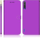 Voor xiaomi mi cc9e / a3 geÃ¯miteerd spiegelend oppervlak horizontale flip lederen tas met houder & kaartsleuven & portemonnee & lanyard (paars)