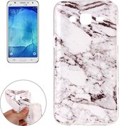 Voor Galaxy J5 / J500 White Marbling Pattern Soft TPU Protective Back Cover Case
