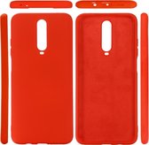 Voor Xiaomi Redmi K30 effen kleur vloeibare siliconen valbestendige beschermhoes (rood)