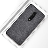 Schokbestendige doek textuur pc + tpu beschermhoes voor OnePlus 7 (grijs)