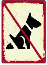 Plenty gifts waakbord blik no dogs - 15x21 cm - 1 stuks