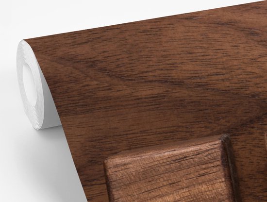 Cubes en bois sur un fond en bois fotobehang