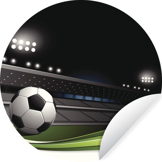 Illustration d'un ballon dans le stade de football Sticker mural cercle mural ⌀ 30 cm / cercle papier peint / cercle mural / cercle vivant - autocollant et coupe ronde