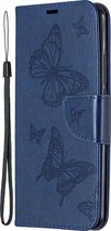 Xiaomi Redmi 9 Hoesje - Mobigear - Butterfly Serie - Kunstlederen Bookcase - Blauw - Hoesje Geschikt Voor Xiaomi Redmi 9
