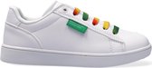 Benetton Label Multicolor Laces Lage sneakers - Leren Sneaker - Meisjes - Wit - Maat 32