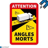 Simbol - Magneetsticker Dode Hoek Frankrijk Vrachtwagen - Camion - Attention Angles Morts - Duurzame Kwaliteit - Formaat 17 x 25 cm - Formaat