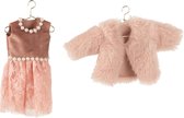 J-Line Veste/Robe Mini Suspendu Textile Vieux Rose/Rose Clair Assortiment De 2