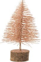 J-Line Kerstboom Deco Plastiek Glitter Oud Roze Extra Small