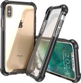 Apple iPhone XS Hoesje - Mobigear - Full Bumper Serie - Hard Kunststof Backcover - Transparant / Zwart - Hoesje Geschikt Voor Apple iPhone XS