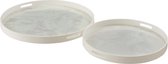 J-Line Set van 2 Plateaus Marmerlook
