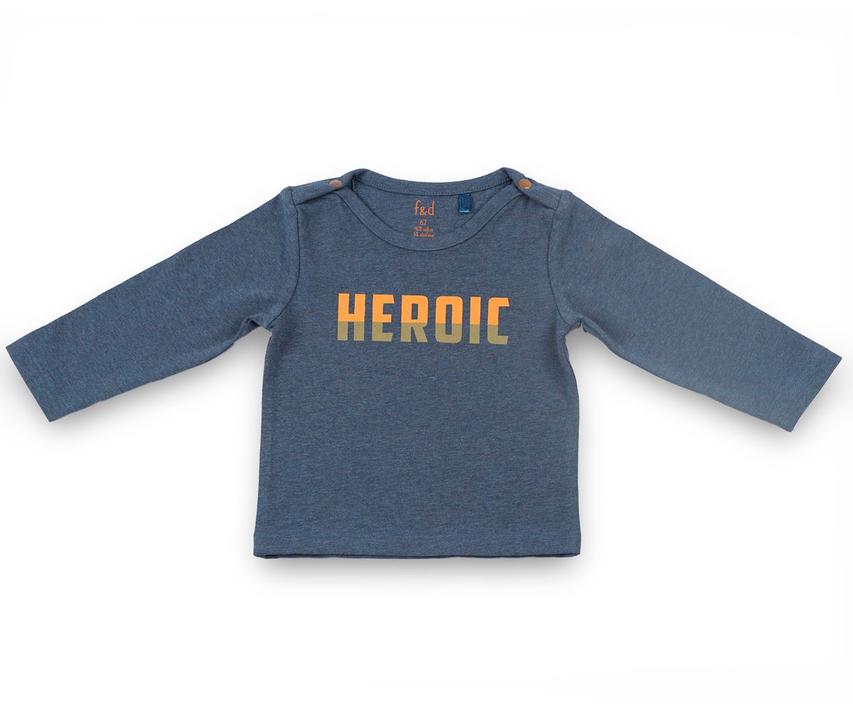 Frogs and Dogs - Shirt Heroic - Navy Blauw - Maat 92 - Jongens