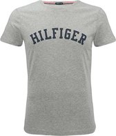 Tommy Hilfiger organic logo print O-hals shirt grijs - L