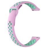 Dubbele kleur polsband horlogeband voor Galaxy S3 Ticwatch Pro (roze)