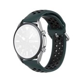 Voor Galaxy Watch 3 45 mm siliconen sport tweekleurige band, maat: 22 mm (olijfgroen zwart)