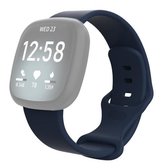 Voor Fitbit Versa 3 / Sense siliconen vervangende horlogeband, maat: L (marineblauw)