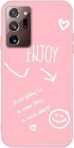 Voor Samsung Galaxy Note20 Ultra Enjoy Smiley Heart Pattern Shockproof TPU Case (Pink)