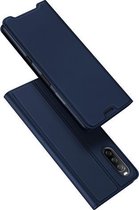 Voor Sony Xperia 10 III DUX DUCIS Skin Pro Series Horizontale Flip PU + TPU lederen tas met houder en kaartsleuven (blauw)