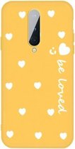 Voor OnePlus 8 Small Smiley Heart Pattern schokbestendig TPU-hoesje (geel)