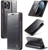 Voor iPhone 11 Pro Max CaseMe-003 PU + PC Business Style Crazy Horse Texture Horizontale flip lederen tas met houder & kaartsleuven & portemonnee (zwart)