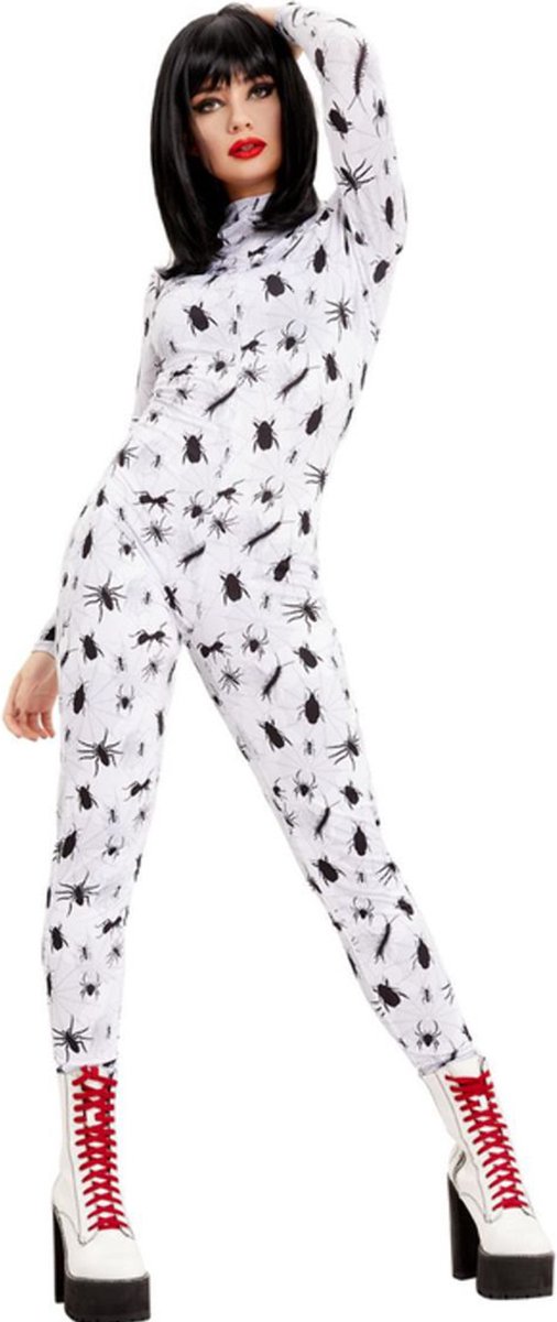 Smiffys - Bugging Out Catsuit Kostuum - M - Wit