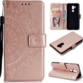 Voor LG G7 Totem Bloem Reliëf Horizontale Flip TPU + PU Leren Case met Houder & Kaartsleuven & Portemonnee (Rose Goud)