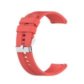 Voor Geschikt voor Xiaomi horloge kleur sport siliconen vervangende band horlogeband met zilveren stalen gesp (rood)