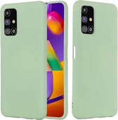 Voor Samsung Galaxy M31s Pure Color Liquid Silicone Shockproof Full Coverage Case (Green)