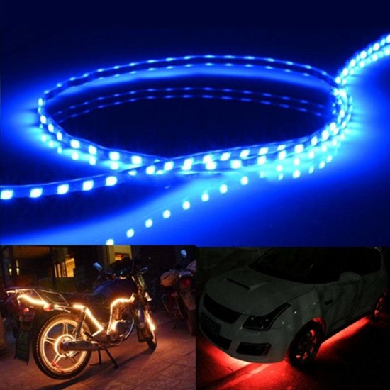 5 STKS Flow Style 45 LED 3528 SMD Waterdichte Flexibele Car Strip Light voor Auto Decoratie, DC 12V, Lengte: 90cm (Blauw Licht)
