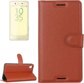 Litchi Texture Horizontale Flip Leren Case met houder & kaartsleuven & portemonnee voor Sony Xperia X Performance (bruin)