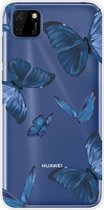 Voor Huawei Y5p / Honor 9S schokbestendig geverfd TPU beschermhoes (blauwe vlinder)