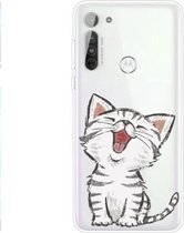 Voor Motorola Moto G8 Power Lite TPU patroon zachte beschermhoes (kat)