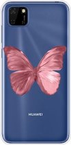 Voor Huawei Y5p / Honor 9S schokbestendig geverfd TPU beschermhoes (rode vlinder)