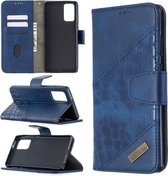 Voor Samsung Galaxy Note20 Bijpassende kleur Krokodiltextuur Horizontale flip PU lederen tas met portemonnee & houder & kaartsleuven (blauw)