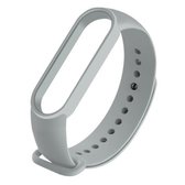 Voor Geschikt voor Xiaomi Mi Band 6 (CA8856) Siliconen vervangende band horlogeband in effen kleur (lichtgrijs)